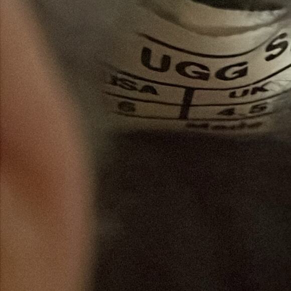 UGG Gray Suede Shearling Lined Slippers. 6 - Picture 5 of 5